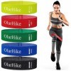 OlarHike Lot de 5 bandes de résistance pour les jambes et les fessiers, bandes dentraînement et bandes dexercice pour la ma