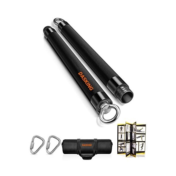 DASKING Barre de Bandes de Résistance, Détachable de 98cm/68cm Barres de Fitness, Kit de Smartworkout Bar en Acier Allié pour