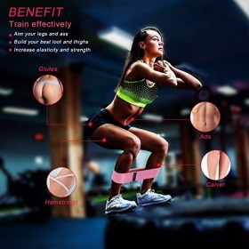 Resistance Band, Redmoo [Lot de 3] Bande Élastique Fitness en Tissu, Bande dExercice avec 3 Niveaux de Force pour Entraîneme