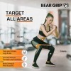 BEAR GRIP Bandes de résistance en tissu – 5 boucles dexercice en tissu avec design antidérapant pour les jambes et les fessi