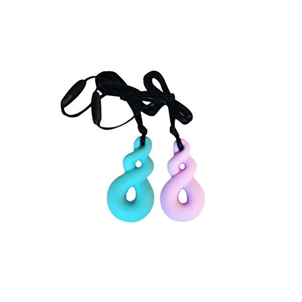 ROSENICE Mâcher le collier 2Pcs Chewingry collier calmant pour lautisme TDAH Oral moteur morsure besoins de dentition bleu 