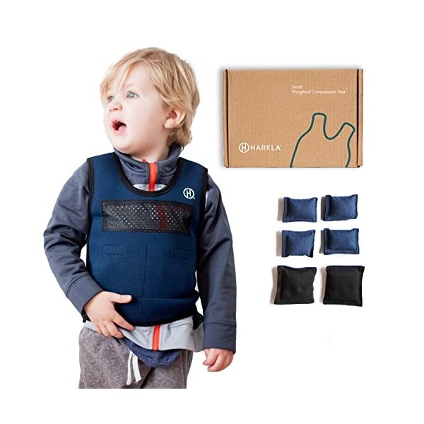 Harkla Gilet de Compression lesté pour Enfants 2 à 4 Ans Aide au TSA et à la Surcharge sensorielle - Gilet lesté pour Les E