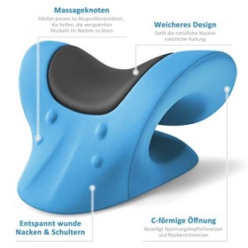 Anzorhal Relaxeur de Cou et Dépaule Traction Cervicale Oreiller Chiropratique Eétireur de Cou pour Soulagement de Douleur de