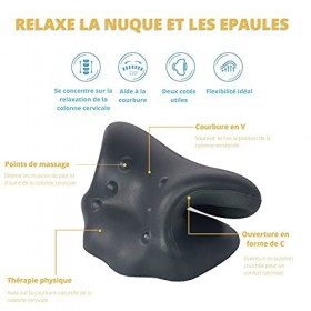 Ozental Oreiller/Coussin de Traction Cervicale Dispositif Chiropratique de Correction de la Colonne Cervical, Coussin Massage