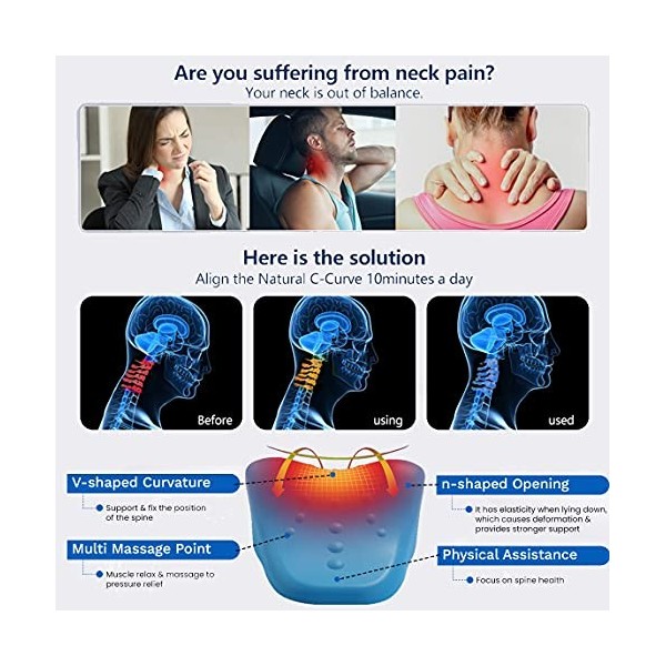 Défrisant pour le cou et les épaules, pour soulager la douleur, dispositif de traction cervicale pour soulager la douleur TMJ