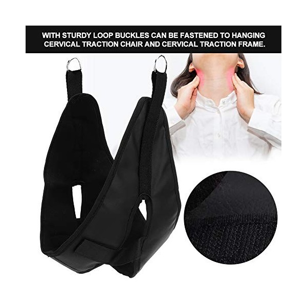 Dispositif de traction au cou, ceinture de traction cervicale correcteur de posture du cou Correction en PU élargie pour empl