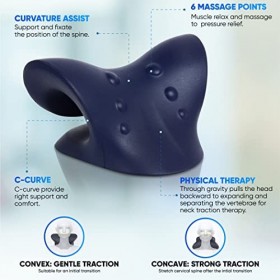 Vatch Ensemble de civière de cou 5 en 1 - Appareil de traction cervicale avec rouleau en mousse, balles de massage simples, d
