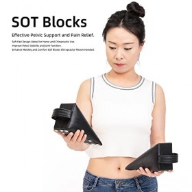 Dejarnette Blocs sacrés pelviens de style pelvien | Blocs de sot noirs | Blocs de cale chiropratique, bloc sacré pelvien pour