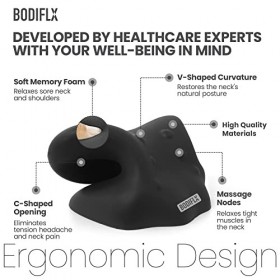 BODIFLX - Écarteur de cou, dispositif de traction cervicale pour soulager la douleur et le relaxant, correcteur de bosse et d