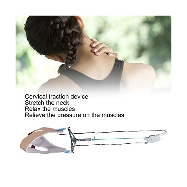 Dispositif de Traction du Cou Cervical, Civière de Cou élastique Réglable Professionnelle Portable Dispositif de Traction Cer