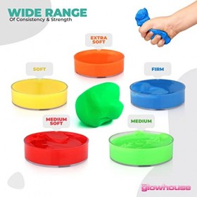 Lot de 5 pâtes thérapeutiques pour exercices de la main, non toxique, pour adultes et enfants 57 g