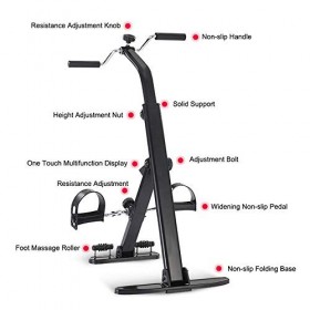 Peddler Médical Pour Lexercice De Récupération Des Bras Et Des Genoux Avec Moniteur Lcd Et Rouleau De Massage,fitness Rehab 