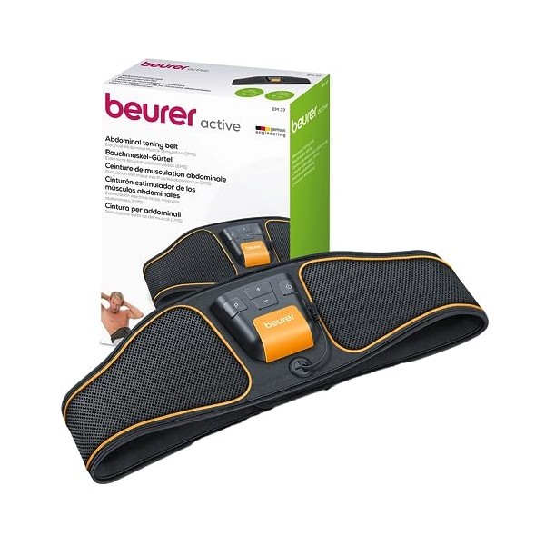 Beurer EM 37 Ceinture abdominale, Entraînement abdominal EMS, Electrostimulation musculaire pour renforcer les muscles abdomi