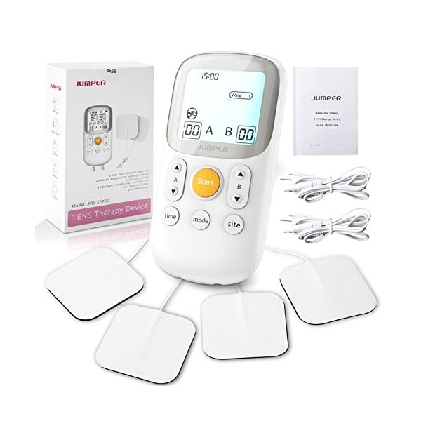 JUMPER Electrostimulateur musculaire, TENS et EMS stimulateur musculaire, pour le soulagement de la douleur, la stimulation m