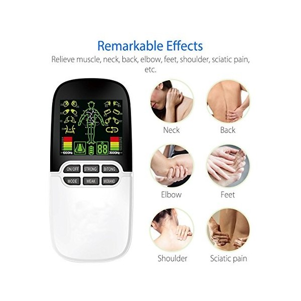 HARPIMER Electrostimulateur Masseur électrique, Masseur de Dos, Appareil Amincissant Patch Vibrant électro-Stimulation