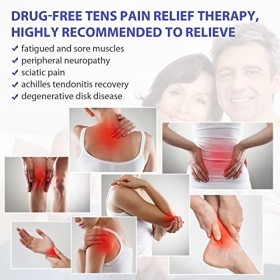 NURSAL Machine TENS à double canal pour soulager la douleur, 24 modes,Unité TENS, la gestion et la force musculaire,Machine T