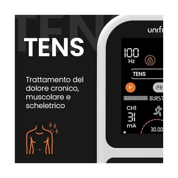 TensCare Unifit - Mode TENS, EMS et massage Aide à soulager la douleur, la rééducation musculaire, la relaxation musculaire e