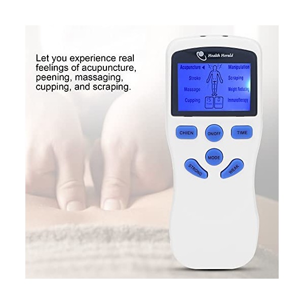 Appareil EMS/Tens, Appareil de Courant de Stimulation avec 2 Canaux, Thérapie de la Douleur par Appareil Tens, 8 électrodes, 