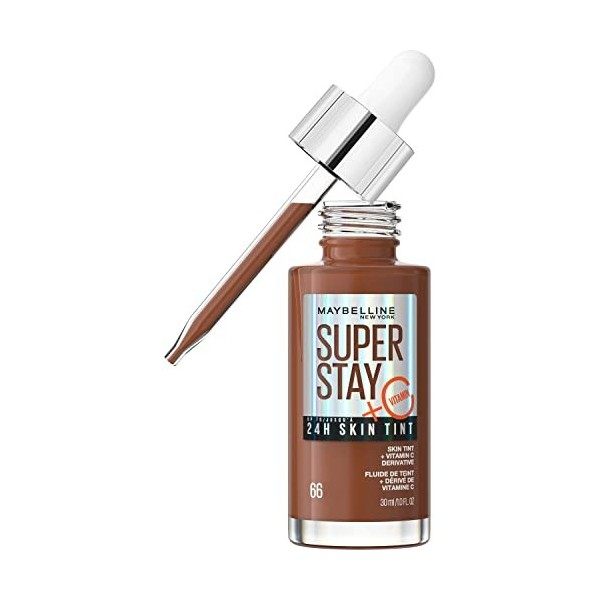 Maybelline New York - Fond de Teint Fluide - Glow & Soin de la Peau - À la Vitamine C - Longue Tenue 24H - Formule Vegan - Su