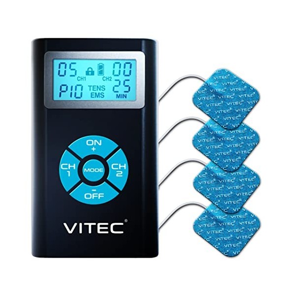 VITEC CYNONIC TENS/EMS Duo Comfort | Appareil délectrostimulation | 2 thérapies avec un seul appareil | Thérapie naturelle c