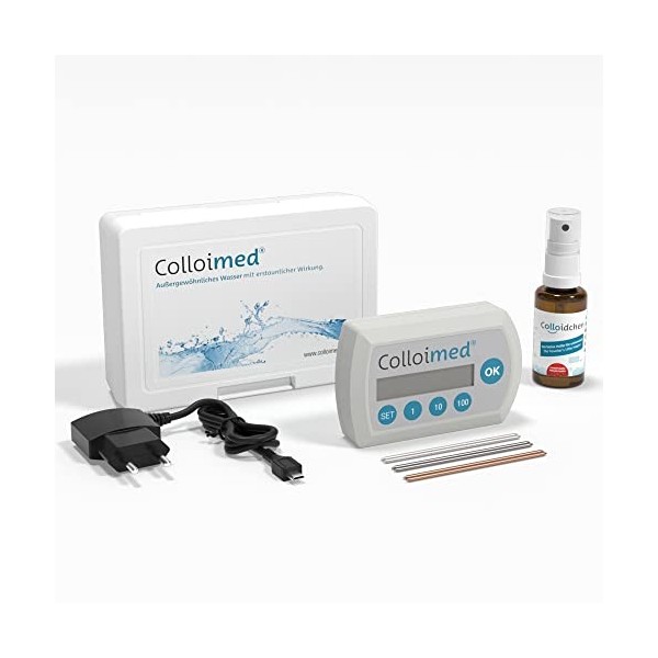 Colloimed Automatic Colloid Generator CM2000 SET - faire de leau colloïdale - Générateur + Électrodes Argent/Cuivre/Zinc + C