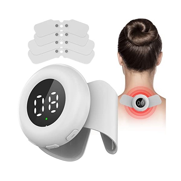 iKeener TENS/EMS Unité Thérapie pour Soulager Douleur,Appareil Lumière Rouge Laser Froid Rechargeable,Mini Stimulateur Muscul