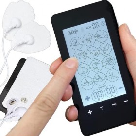 Massforce Massmulator - Electrostimulateur Musculaire TENS/EMS/Massage - 4 electrodes reutilisables - Ecran LCD tactile style