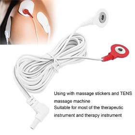 Câble TENS, fils délectrode en cuivre Type de bouton pratique durable pour autocollants de massage pour instrument thérapeut