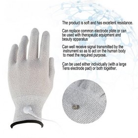Gant en Tissu Conducteur,Gants de Massage Conductifs Extremo Massage Électrodes de Physiothérapie Gants pour Soulager les Dou