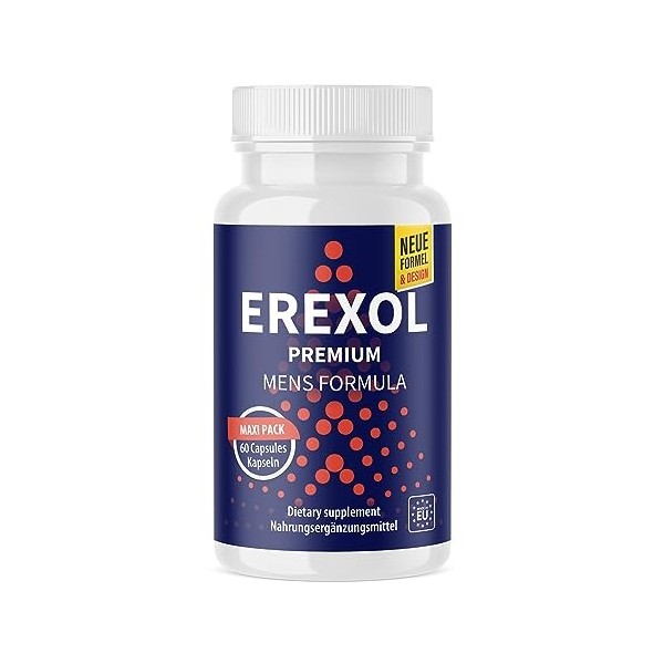 Erexol - Complément Nutritionnel pour Hommes Actifs avec L-Arginine, L-Citrulline, Maca et Extrait de Pépins de Raisin - 100%