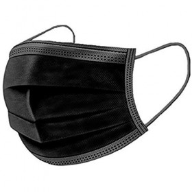 100 Masques Barrières de Protection Jetables fabriqués en France Coloris Noir - Validés DGA UNS1 100 