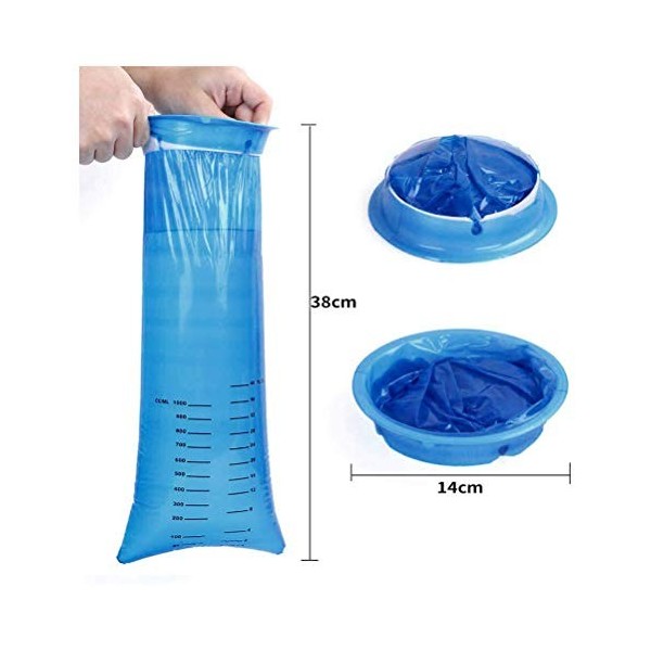 20 sac de vomissement, sac de vomissement de nausée de mal des transports, sac de vomissement jetable de 1000 ml, scellable, 