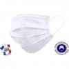 Masque barrière de protection - Validé DGA UNS1 100 + 2 Extenseurs de Masques Coloris Blanc Taille Ajustable