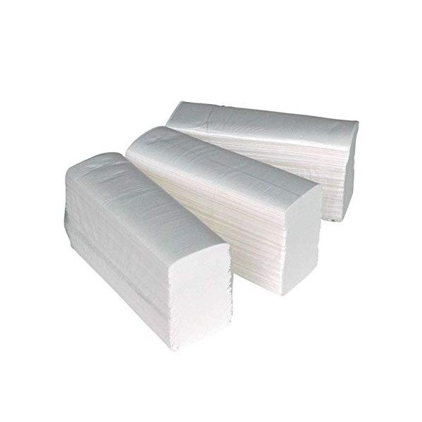 Essuie-mains en papier 2 plis cellulose Pliage en Z 3750 Blanc
