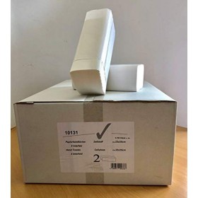 Essuie-mains en papier 2 plis cellulose Pliage en Z 3750 Blanc