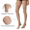 MD Chaussettes de Compression Graduées Anti-Embolisme 15-20mmHg avec Contention Médicale Cuisse-Haute Chaussettes de Compress