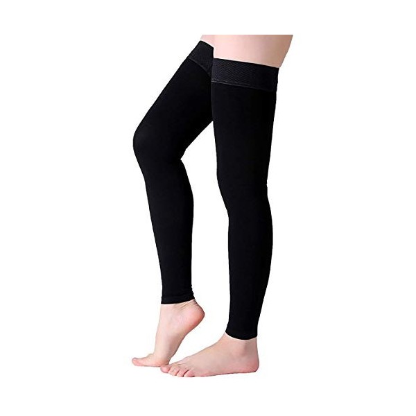 SH-RuiDu Bas de compression fermes sans pieds pour homme et femme 23-32 mmHg