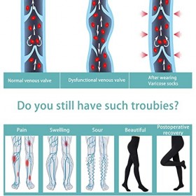 Collants de compression pour homme et femme - Bout fermé - 15-20 mmHg, noir, XX-Large