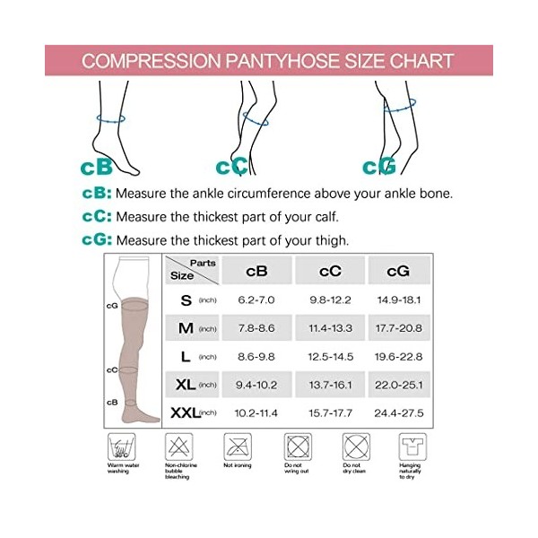 KINGJOZE Legging de compression médical pour femme, 20-30 mmHg, collants de compression pour varices, gonflement, lymphœdème,