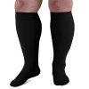 Bas de contention 20-30 mmHg pour femme Grandes tailles Chaussettes de compression mollets larges Noir 3XL