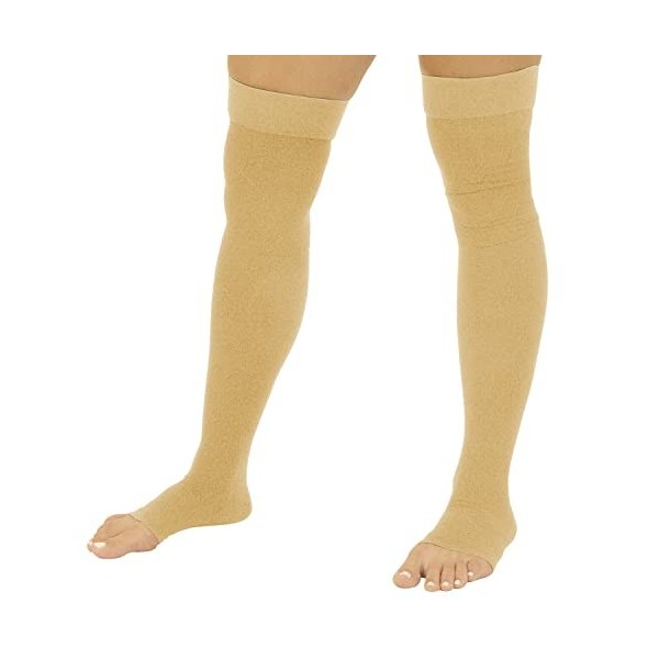 TruCompress Chaussettes de compression transparentes pour homme et femme - Traitement pour les jambes - Bas de cuisse - Manch