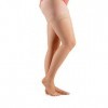 Actifi Bas de contention transparents pour femme - 20-30 mmHg - Hauteur cuisse - Bout ouvert - Soutien ferme