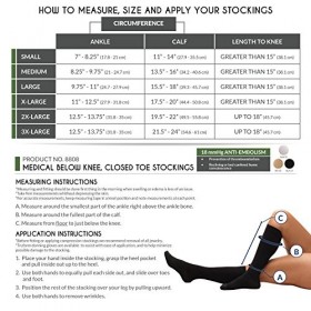 Lot de 6 paires de bas chirurgicaux de compression 18 mmHg pour homme et femme, longueur genou, bout fermé, noir, taille XL