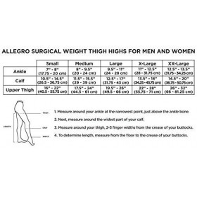 Allegro 305/315 Tuyau de compression médical à bout ouvert pour cuisse 30-40 mmHg, noir, X-Large