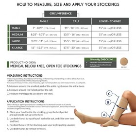 Truform Bas chirurgicaux courts de compression 18 mmHg pour homme et femme, longueur réduite, bout ouvert, beige, taille L