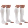 Truform Lot de 2 bas de compression à bout ouvert Blanc 30-40 mmHg Taille XXL