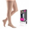 Medi Plus Compression Thigh High With Silicone Band 30-40mmHg Petite Closed Toe, IV, Beige by Medi