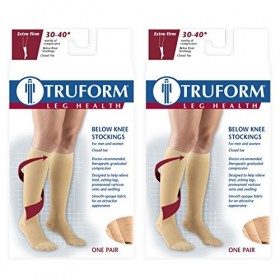 Truform Lot de 2 bas de contention 30-40 mmHg Noir Taille L