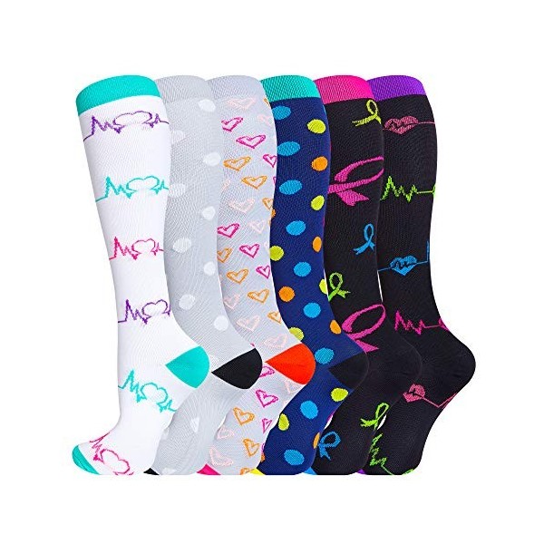 Chaussettes de Compression pour Hommes et Femmes - Bas de Contention Homme Bas de Contention Femme, Chaussette Haute Femme po