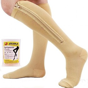 ASPCOK 2 paires 15-20mmHg chaussettes médicales de compression à gl